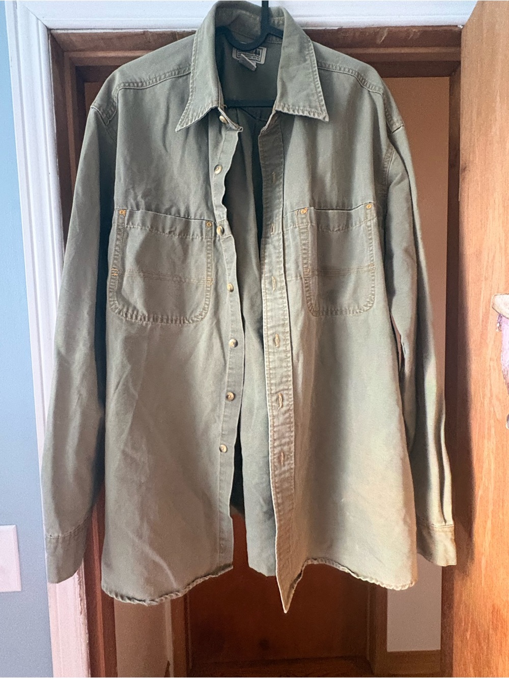 L.L. Bean Olive Green Lightweight Utility Shirt Jacket